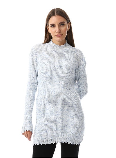 Buy Ruffle Edges Heather Pattern Pullover in Egypt