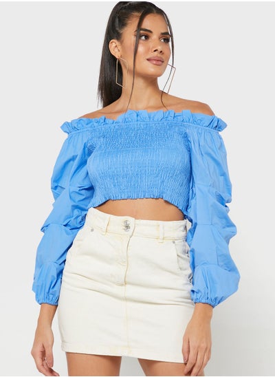 Buy Smocked Off Shoulder Top in Saudi Arabia