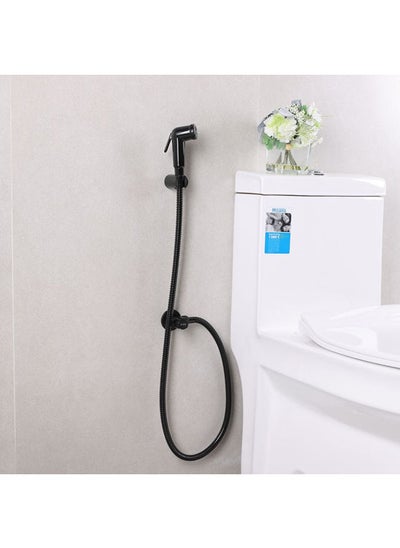 اشتري Danube Home Deluxe Acrylic Shattafa Set Black, Acrylic Shattaf, Handheld Bidet Sprayer For Toilets, Bathroom, Lavatory Black في الامارات