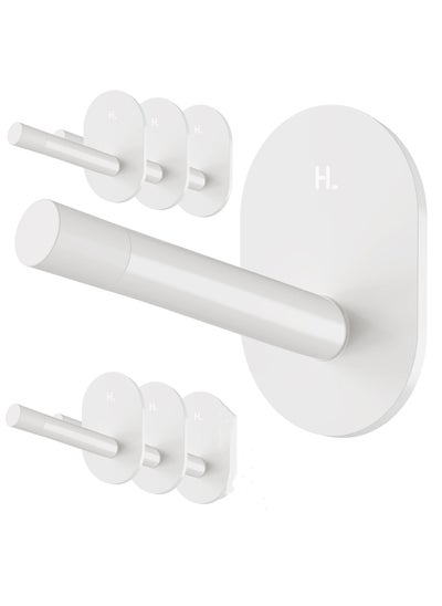 Buy Adhesive Wall Hooks - No Tools, Easy to Use Multi-Function Utility Hooks, Small Sticky Hooks for Hanging Oven Mitts, Kitchenware, Clothes, Towels, Hats, Keys (6 Pack) in Saudi Arabia