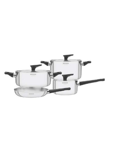 Buy Grano Bakelite Stainless Steel 7 Pieces Cookware Set with Tri-ply Body and Bakelite Handles in UAE
