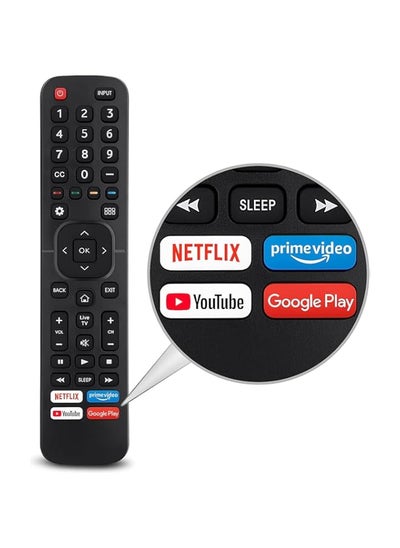 Buy Replacement Control EN2A27 for Smart TV Remote, with Netflix, Prime Video, YouTube, Google Play Buttons in Saudi Arabia