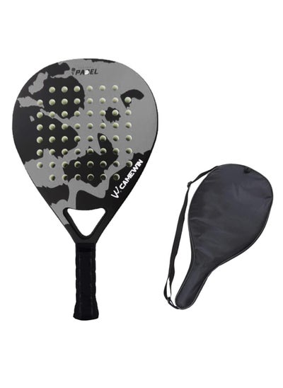 Buy Padel Tennis Racket Carbon Fiber Pop Paddle Tennis Racquets Professional Beach Padel Racket with Cover Bag - Grey Black in UAE