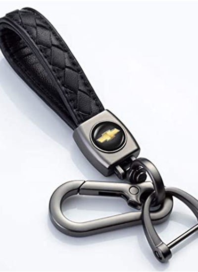 Buy KASTWAVE Genuine Leather Car Logo Keychain for Chevrolet Car, Business Key Chain Suit Alloy Metal Chain Keyring Styling Decoration Accessories Keyring with Logo Gift for Women and Men (Black) in Saudi Arabia