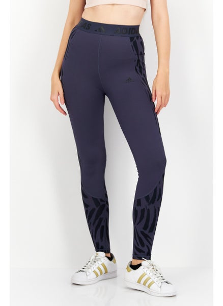 اشتري Women Sportswear Fit Training Leggings, Navy Blue/Black في الامارات