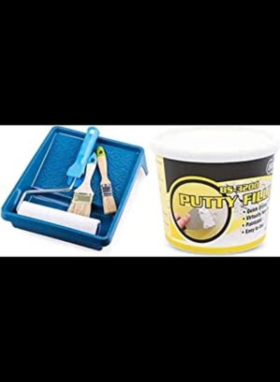 Buy Abbasali Wall Paint Kit Of Roller, Scrapper, Brushes, Tray & Bossil All Purpose Putty in UAE