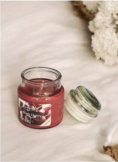 Buy Black Cherry Scented Candle Jar with Lid 85 g in Egypt