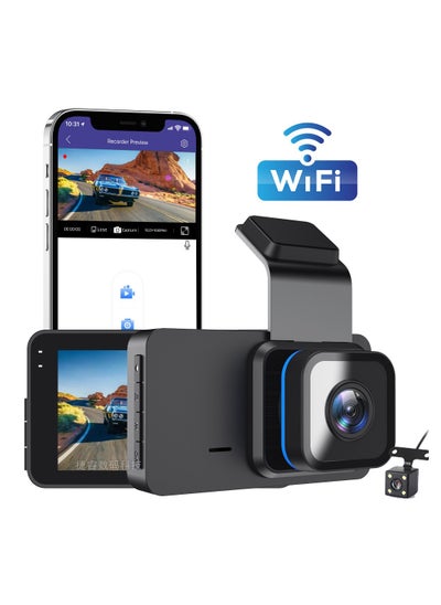 Buy Dash Cam With Wifi, 1296p Driving Recorder Wide Angle Lens 24 Hours Parking Surveillance, Waterproof Driving Recorder Cam For Car, 4-inch dual recording 1296P+WIFI mobile phone interconnection in UAE