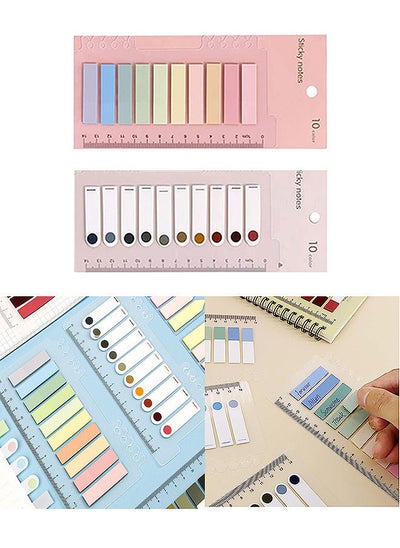 اشتري Sticky Index Tabs, 400 pages Page Markers Sticky Tabs Flags Colored for Bookmarks Reading Notes Books Files Highlighting Writable Fluorescence Tabs with Ruler for Page Marking Classify File في الامارات