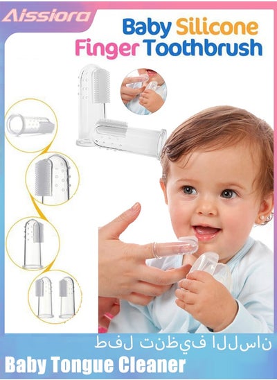 اشتري Gum Teeth And Tongue Cleaning Finger Cap Durable Brush Baby Tongue Cleaner Baby Toothbrush Newborn Oral Cleaning Tongue Cleaner Baby Soft Tooth Cleaning Tool Oral Cleaning Care في السعودية