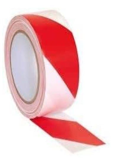 اشتري Hazard Warning Tape, 3" x 100 yards Red and White Non-Adhesive Barrier Tape, Caution Safety Barricade Construction Tape for Danger/Hazardous Areas في الامارات