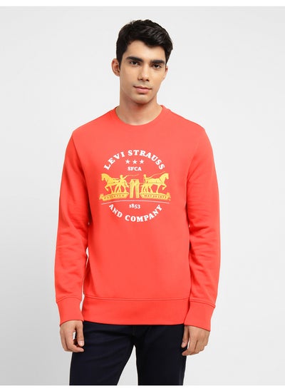 Buy Men's Graphic Printed Crew Neck Regular Fit Sweatshirt in Egypt