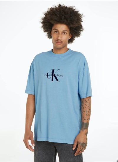 Buy Men's Archival Monogram Logo T-Shirt - Cotton, Blue in UAE