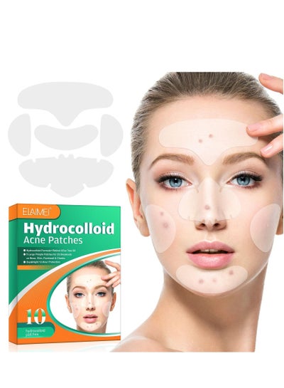 Buy 10 Pcs Hydrocolloid Acne Patches with Tea Tree Oil Pimple Patches for Face Zit Patch and Pimple Stickers Hydrocolloid Acne Dots for Healing Acne with Zit Patches in UAE