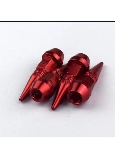 Buy Aluminum Tire Valve Cap (Red, 6cm ) in Egypt