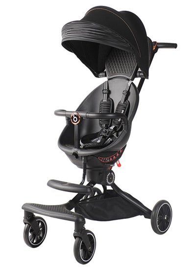 Buy V8 Toddler Stroller, Adjustable For Newborn Baby Comfort With Reversible Seat - Black in UAE