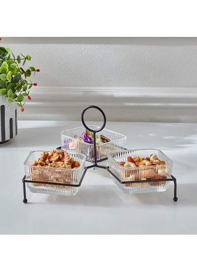 اشتري Vintage 4-Piece Glass Snack Set 26.6x27.7x15.4 cm في الامارات