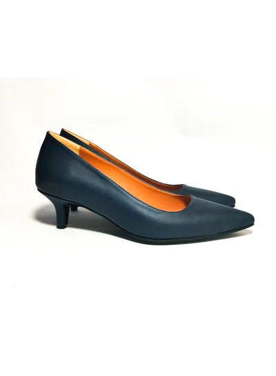 Buy Navy Blue 5cm Heel Shoes With Double Compressed Foam Insoles For All-day Comfort. in Egypt