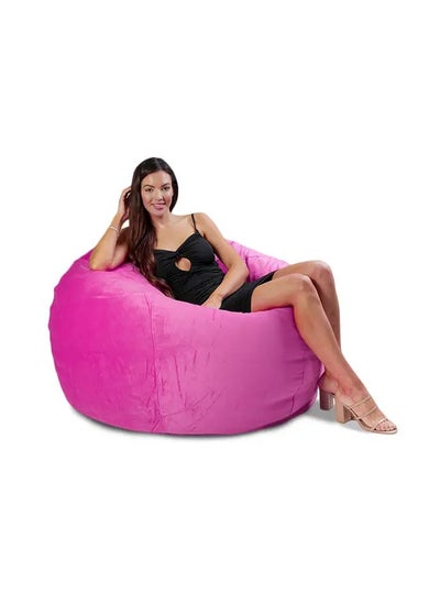 Buy Comfy Pink Velvet Large Soft & Fluffy Classic Bean Bag With Virgin Bouncy Bean Filling in UAE