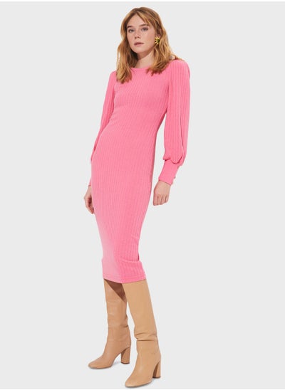 Buy Ribbed Knitted Dress in UAE