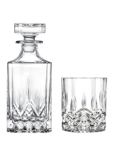 Buy Glass Cups Set With Bottle 7 Pieces - Clear in Egypt