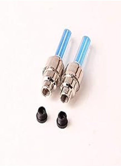 اشتري Generic 2pcs Blue Bicycle Wheel Tire Valve Cap Spoke Neon Flash LED Lights Lamp في مصر