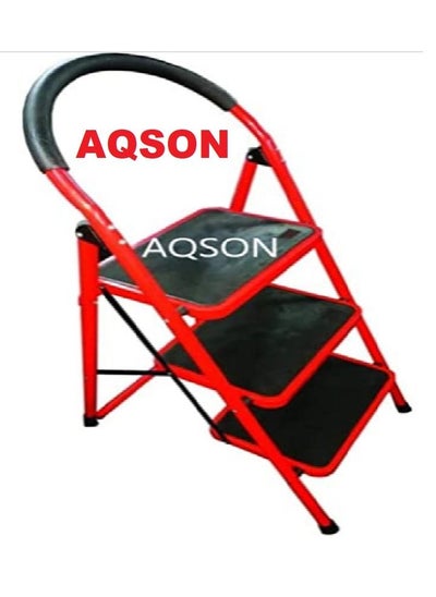 اشتري AQSON 3 Steps Folding Steel Ladder في الامارات