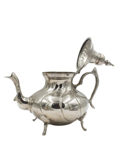 Buy Moroccan Traditional White Metal Coffee Pot 29 x 29 cm in UAE