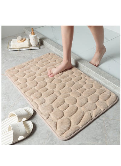 اشتري 1-Piece Size Is 50x80 Cm Household Cobblestone Embossed Doorstep Carpet Doormat Bathroom Minimalist Wind Absorbent Foot Mat Bathroom Anti-Skid Mat Floor Mat في الامارات