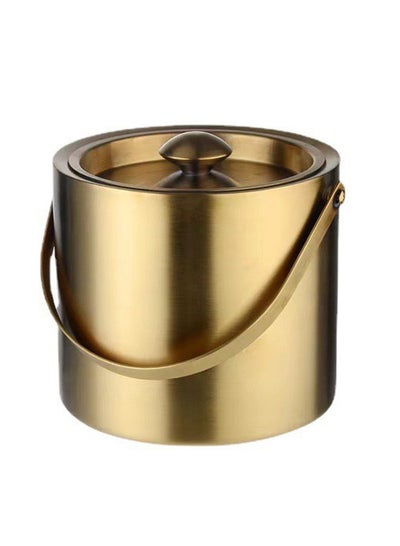 Buy Ice Bucket with Lid Well Insulated Double Layer Stainless Steel Ice Frozen Longer in UAE