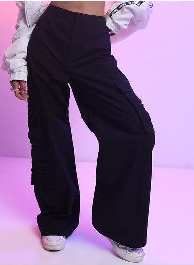 Buy Streetwise Solid Parachute Low Rise Cargo Pants in Saudi Arabia