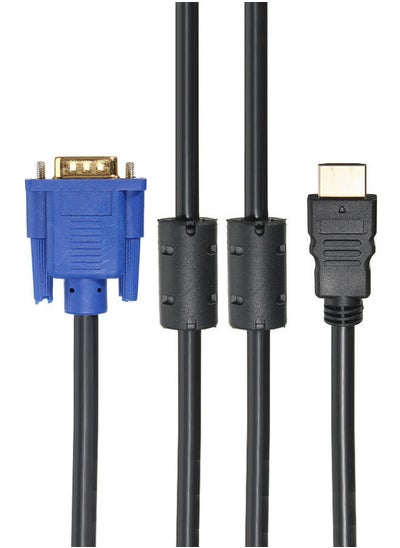 اشتري كابل محول فيديو من منفذ HDMI إلى VGA ذكر بموصل HD-15 مزود بـ 15 سناً ومناسب لشاشات التلفزيون LCD ومشغلات DVD وHDTV وأجهزة الكمبيوتر واللابتوب والمشغلات عالية الدقة، 6 أقدام، 1.8 م أسود في السعودية