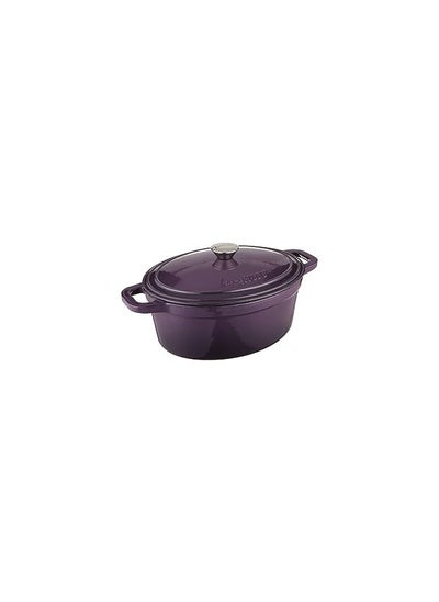 Buy BergHOFF- Cast Iron Cast Iron Oval Covered Casserole Purple 29cmx23cm- 1-Layer base- Perfect for slow cooking-Oven proof- Gift Box- Product of Belgium in Saudi Arabia