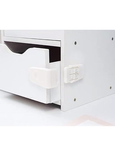 Buy 2Pcs)-Baby Safety Lock Self Adhesive Plastic Drawer Refrigerator Cabinet Door Sliding Door Safety Lock For Kids Furniture Safety Lock (Off White) in Egypt