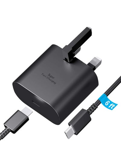 اشتري 25W USB-C Fast Charger with 6FT Cable for Samsung Galaxy S24/S23/S22 Series – Super Fast Wall Charger في الامارات