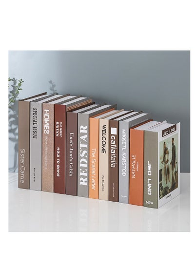 Buy 12 Pcs Decorative Books Set Fashion Fake Book Modern Hardcover Decoration for Home Office Bar Table Shelf, FAKE Books for Display NO PAGES, Fold yourself in Saudi Arabia