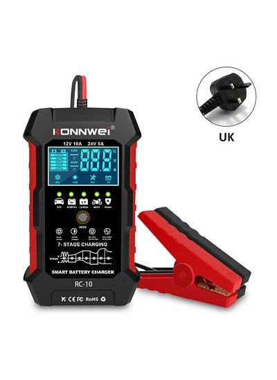 Buy Konnwei RC-10 12V 10A & 24V 5A Battery Charger Battery Pulse Repair Tool for Lead-acid Automotive, Marine, Deep-cycle Batteries in Saudi Arabia