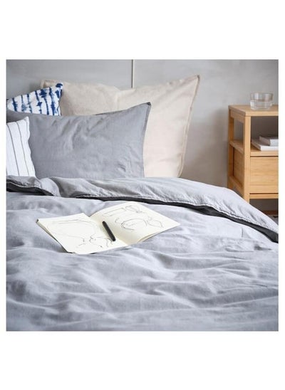 Buy Duvet Cover And Pillowcase, Grey, 150X200/50X80 Cm in Saudi Arabia