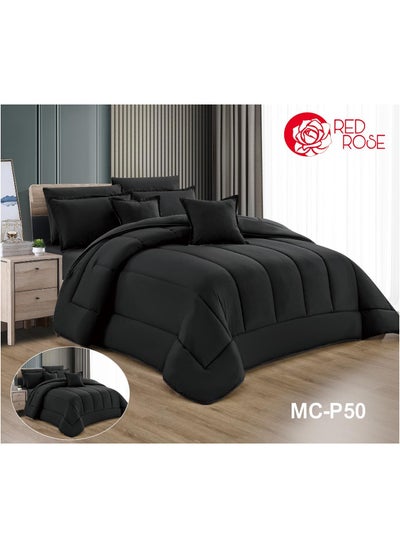 Buy Double quilt set, two-sided mattress, consisting of 8 pieces, microfiber, comforter size 240 by 260 cm in Saudi Arabia