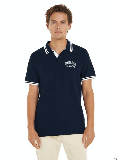 Buy Men's Regular Fit Polo - Cotton, Blue in UAE