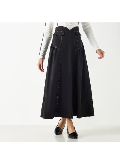 Buy 2Xtremz A-line Maxi Skirt with Semi-Elasticated Waistband in Saudi Arabia