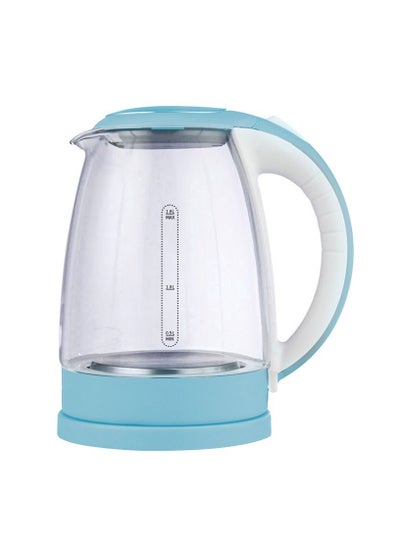 Buy 1.8L Glass Electric Kettle 360 Rotating Base,Automatic Power Cut-off Function 1500 Watts Blue/Clear in UAE