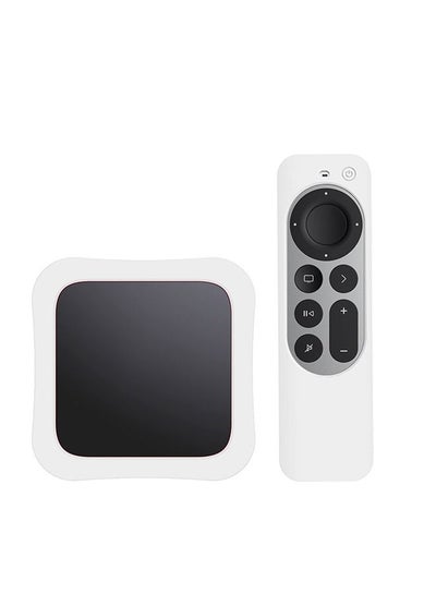 Buy Case Compatible with Apple TV 2021 Remote Sleeves (2nd Generation) With TV Box Case Skin(White) in UAE