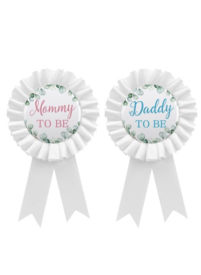 اشتري Mommy and Daddy to Be Badge Pins Set, 4 Pcs Gender Reveal Party Decorations, Oh Baby Green Theme Gifts, Cute Tinplate Badges for Baby Shower في السعودية