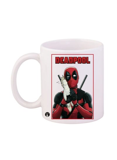 اشتري Deadpool Printed Coffee Mug White/Red/Black 12ounce في الامارات