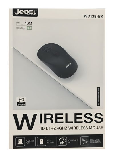 Buy Jedel Wireless Bluetooth Mouse WD138-BK in Saudi Arabia