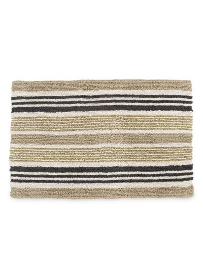 Buy Reversible Striped Bath Rug, Sand - 85X2 Cm in UAE