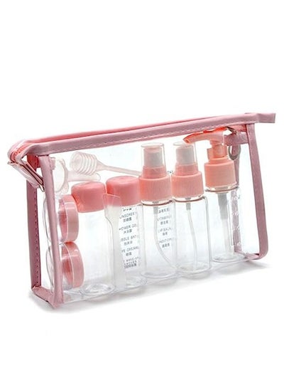 Buy 11 pcs Travel Bottles Kit, Leak Proof Portable Toiletry Containers Set, Clear flight size PET Cosmetic Containers for Lotion, Shampoo, Cream, Soap in Saudi Arabia