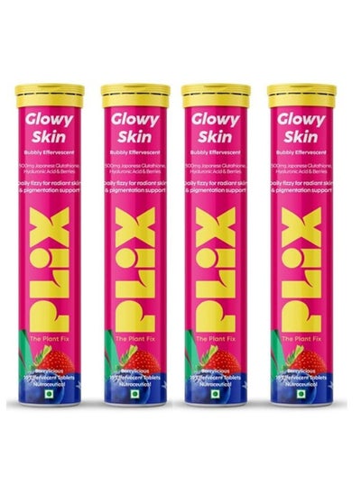 Buy PLIX Glowy Skin Effervescent Tablets, Pack of 4 in UAE