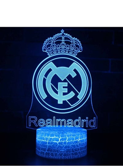 Buy Five Major League Football Team 3D LED Multicolor Night Light Touch 7/16 Color Remote Control Illusion Light Visual Table Lamp Gift Light Team Real Madrid in UAE
